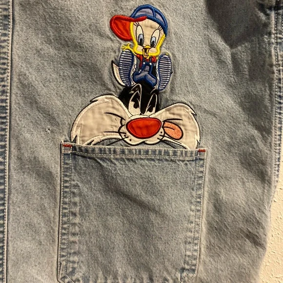 Vintage Loobey Tunes Tweety Denim Dress - Picture 2 of 10